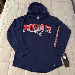 NEW with tags, Patriots long-sleeve hooded shirt, size S (men's)
